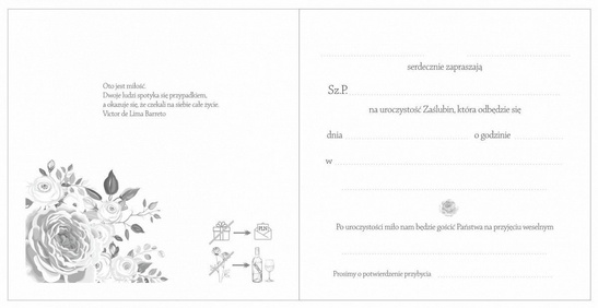 Zaproszenia ślubne BOHO z nakładką - 10 szt.