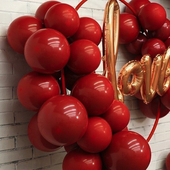 Balony klasyczne podwójne 50 szt – głęboka czerwień (owoc granatu)