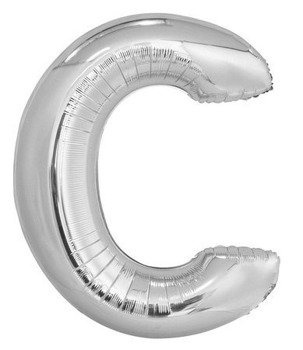 Balon foliowy 100cm - srebrna litera C