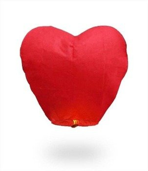 Lampion latający SERCE - czerwony