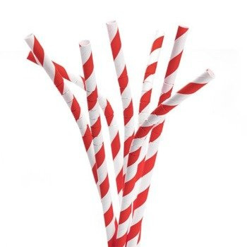 Rurki papierowe łamane  25szt. - czerwone