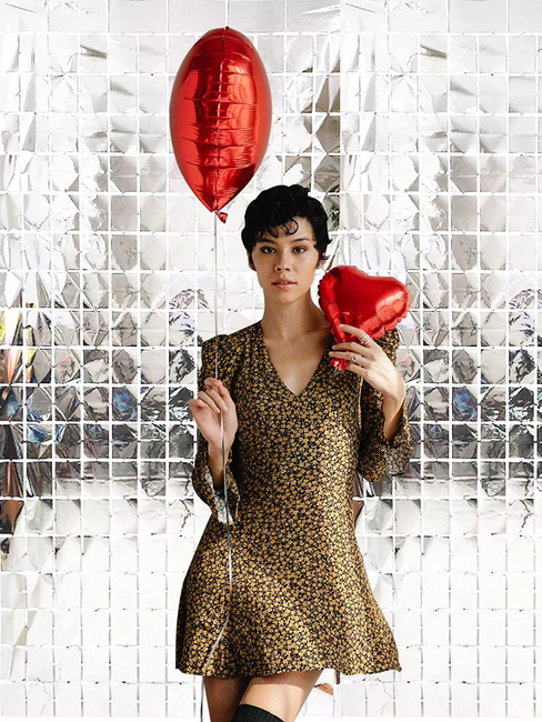 Kurtyna dekoracyjna SQUARE- srebrna