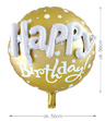 Balon foliowy 3D złoty HAPPY BIRTHDAY