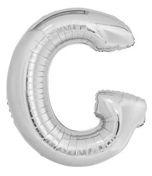 Balon foliowy 100cm - srebrna litera G