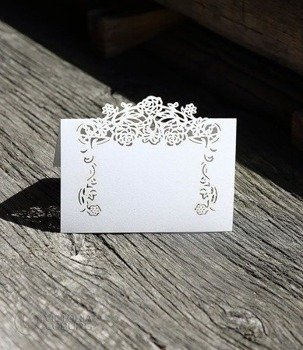 Wizytówki winietki ORNAMENT biały 10szt.