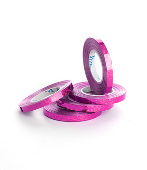 Wstążki do wiązania balonów 5szt - Fuksja Brokat, dekoracje imprez