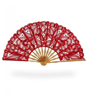 Wachlarz koronkowy - czerwony