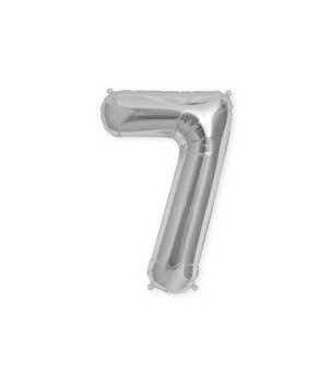 Balon foliowy 40cm - srebrna cyfra 7