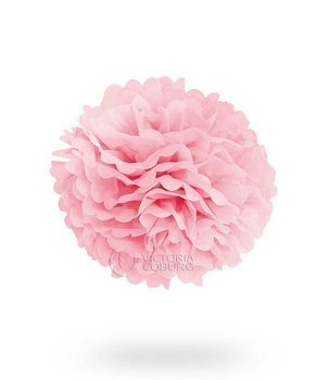Pompon z bibuły 30cm - różowy jasny