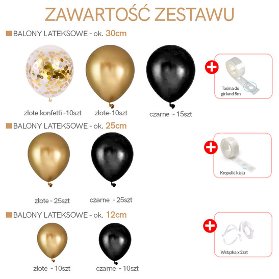 Zestaw do tworzenia GIRLANDY BALONOWEJ 105szt.