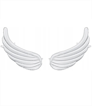 Balony Foliowe Skrzydła 2 szt. Białe – Komunia, Chrzest, Dekoracja