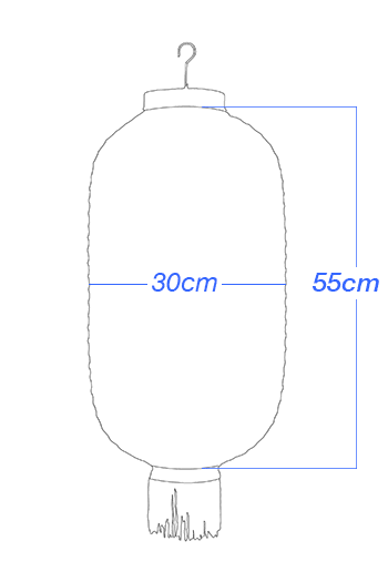 Lampion JAPOŃSKI czerwony - 30/55cm