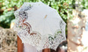 Komplet ślubny Mariboutique – biały parasol i wachlarz koronkowy vintage