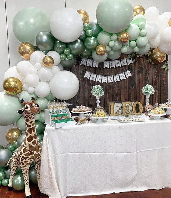 ZESTAW girlanda balonowa zielono złota 106szt