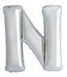 Balon foliowy 100cm - srebrna litera N