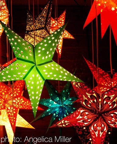 Lampion Gwiazda 60 cm Niebieski Ornament – Ozdoba Świąteczna Wisząca