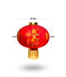 Lampion azjatycki GIGANT – 35 cm, chińskie znaki Szczęście i zamożność