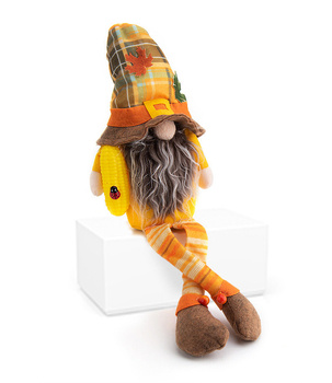 Skrzat krasnal jesienno-świąteczny z kukurydzą 40 cm ozdoba do wnętrz