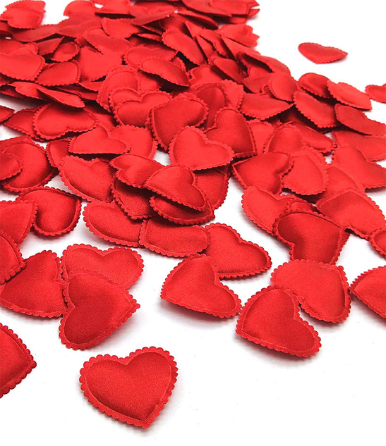 Serduszka materiałowe płatki - 10szt.