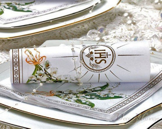 Serwetki I Komunia Święta - kielich kwiaty 20szt