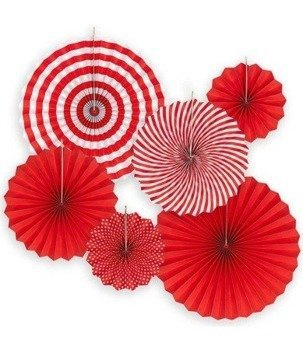 Rozety wiszące KOMPLET 6szt. - czerwone