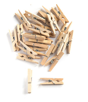 Klamerki spinacze ozdobne 3,5cm x 10szt - naturalne