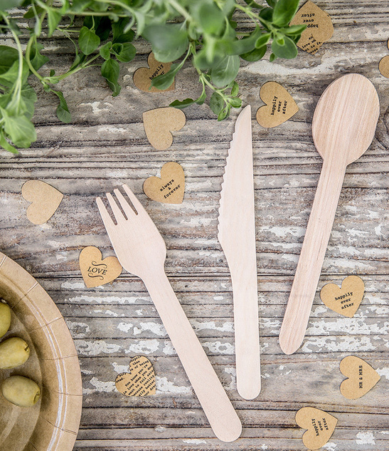 Sztućce drewniane NATURAL 18szt