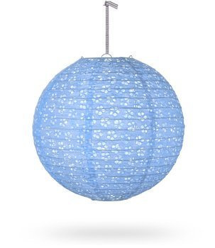 Lampion kula AŻUR 30cm - niebieski jasny