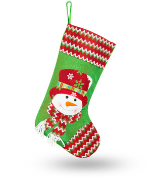 Świąteczna skarpeta na prezenty Bałwanek 27x45 cm – ozdoba świąteczna