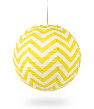 Lampion KULA papier ZYGZAK 40cm - żółty