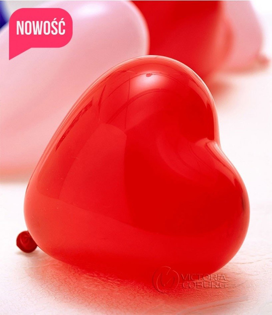 Balony lateksowe SERCE 25 cm – Czerwone, 10 szt., idealne na wesele i walentynki
