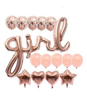 Balony zestaw GIRL - 15szt 