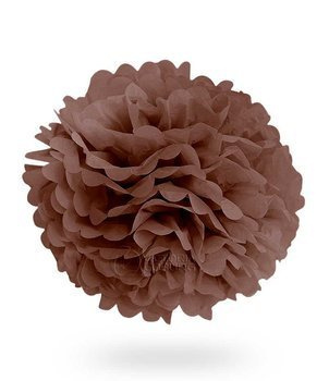 Pompon z bibuły KULA 40cm - brązowy