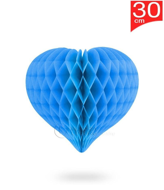 Serce plaster miodu 30cm - niebieski