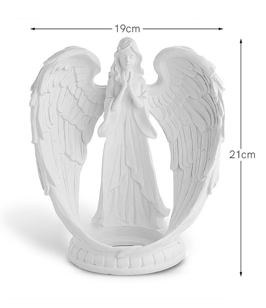 Świecznik gipsowy Anioł duży - 21cm