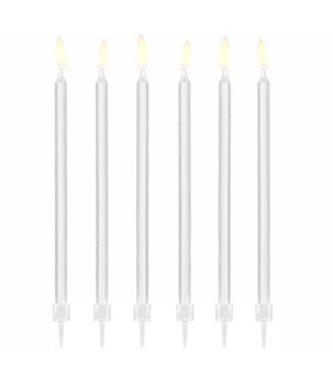 Świeczki urodzinowe na tort białe 12szt.