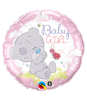 Balon Foliowy Baby Girl z Misiem 46 cm – Qualatex