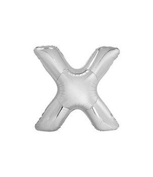 Balon foliowy 40cm - srebrna litera X