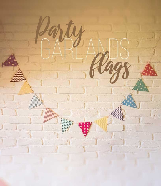 GIRLANDA baner chorągiewki 12szt. 4m - MIX