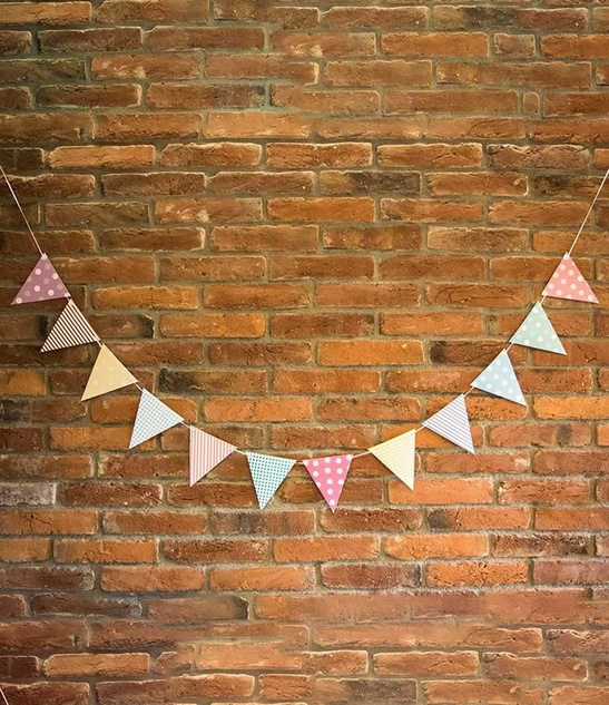 GIRLANDA baner chorągiewki 12szt. 4m - MIX