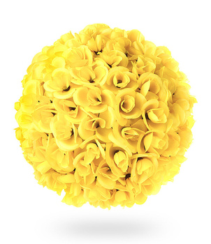 Kwiatowa kula 40cm XXL - żółta