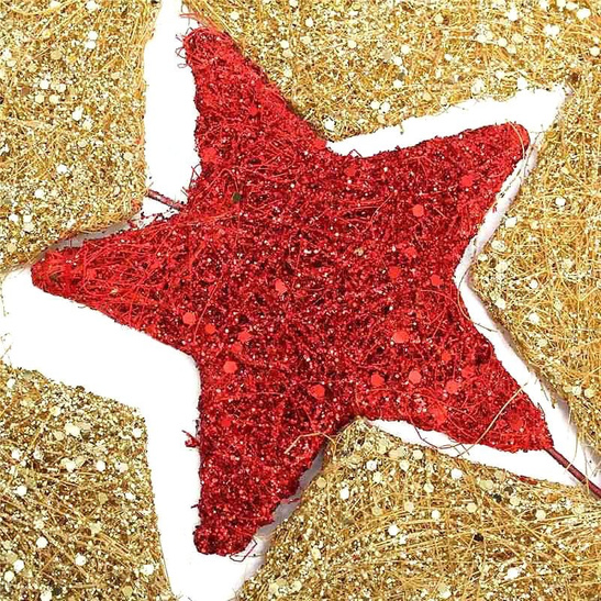 Lampion GWIAZDA 3D brokatowa 30cm - złota