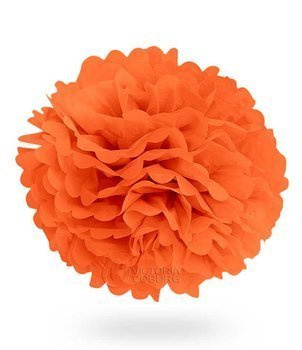 Pompon z bibuły KULA 50cm - pomarańczowy