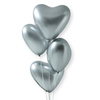 Balon SERCE METALICZNY 20 szt.- srebrny