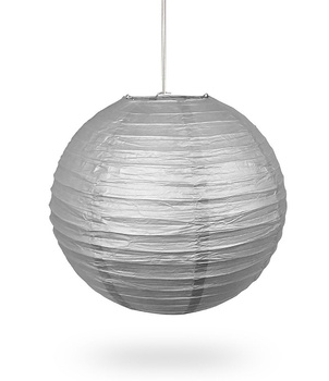 Lampion papierowy KULA – 40 cm, srebrny