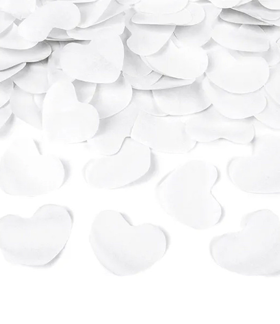 Tuba strzelająca KONFETTI 60cm SERCA- białe