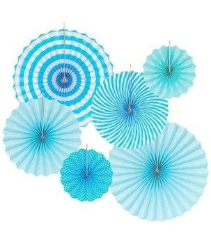 Rozety wiszące KOMPLET 6szt. - niebieski jasny