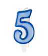 Świeczka urodzinowa niebieska cyferka 5 pięć
