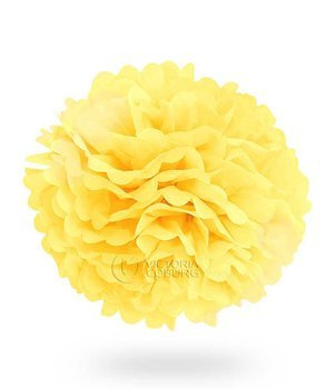 Pompon z bibuły KULA 40cm - żółty