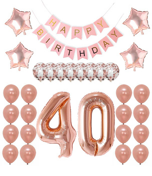 Zestaw urodzinowy ROSE GOLD 40 urodziny